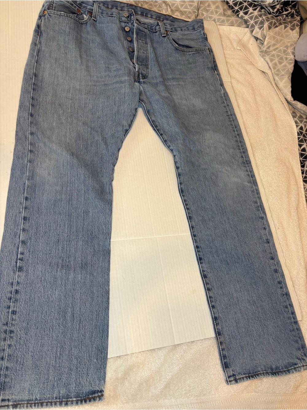 Levi's Light Blue Straight Jeans with Button Fly